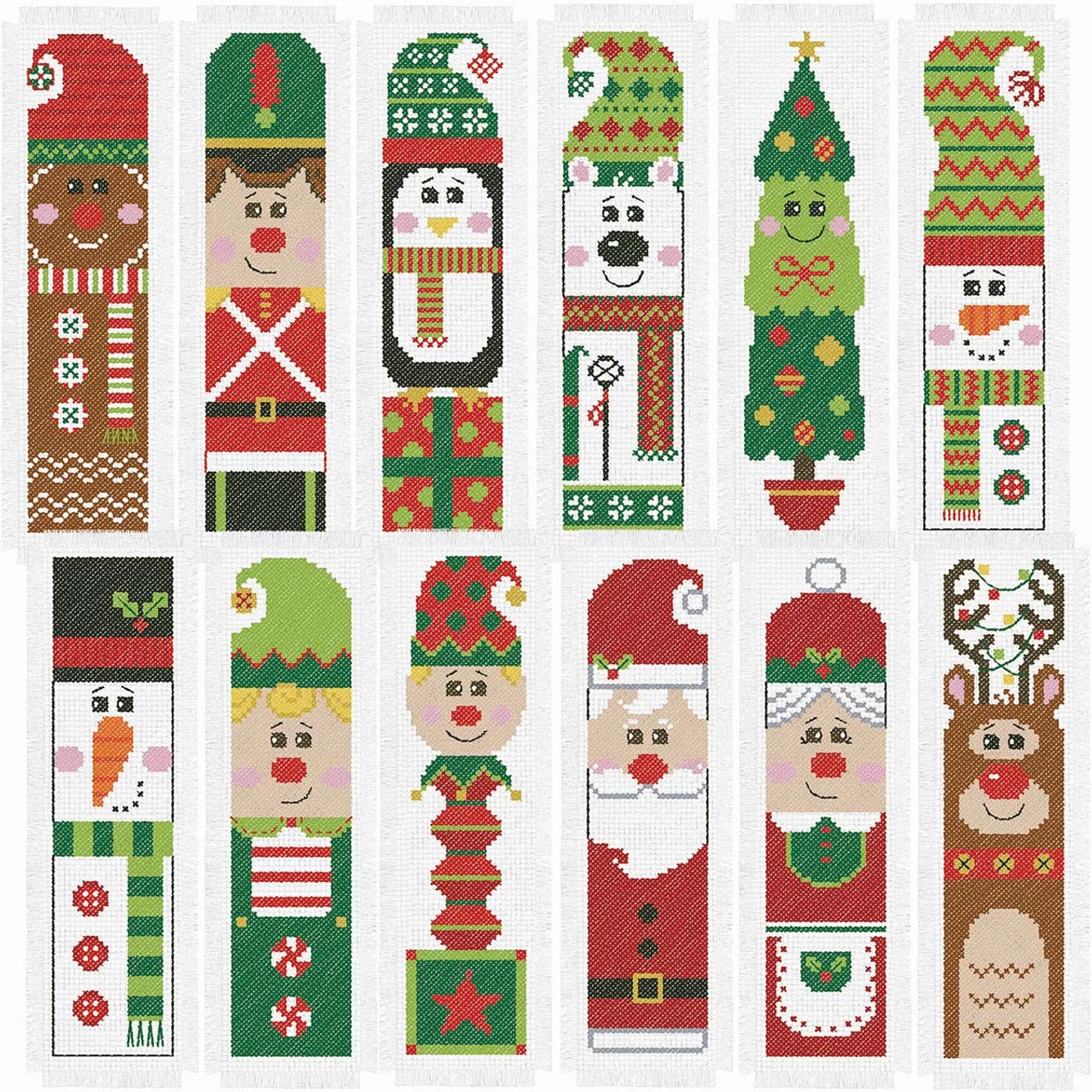 Herrschners North Pole Characters Bookmarks Counted Cross-Stitch Kit