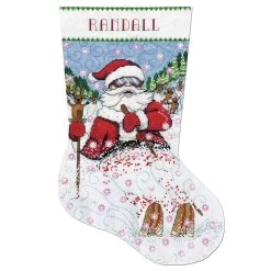 Design Works Skiing Santa Stocking Counted Cross-Stitch Kit