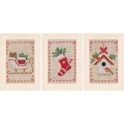 Vervaco Christmas Motif Greeting Cards Counted Cross-Stitch Kit