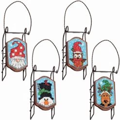 Herrschners Whimsical Winter Sled Ornaments Counted Cross-Stitch Kit