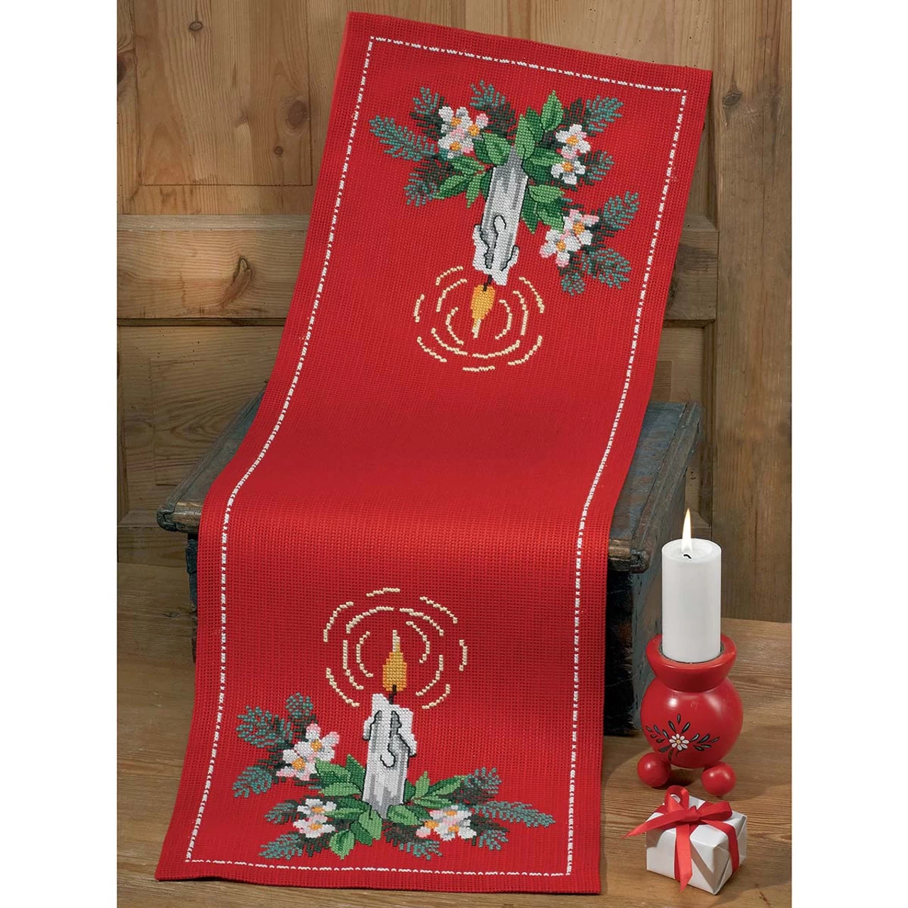 Permin Candlelight Table Runner Counted Cross-Stitch Kit