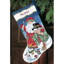 Dimensions Santa & Snowman Stocking Counted Cross-Stitch Kit