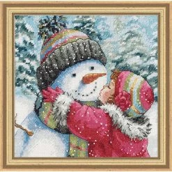 Dimensions A Kiss For Snowman Counted Cross-Stitch Kit