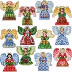 Herrschners Angels On High Ornaments Counted Cross-Stitch Kit