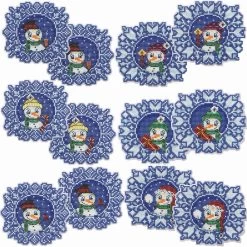Herrschners Snowflake Snowmen Ornaments Counted Cross-Stitch Kit