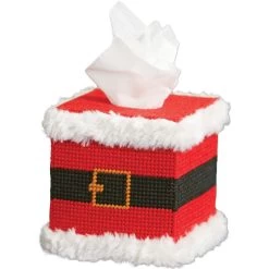 Herrschners Santa Belt Tissue Box Plastic Canvas Kit
