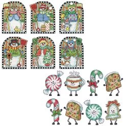 Design Works Woodland Snowmen & Candy Ornament Set Counted Cross-Stitch