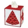 Herrschners Red Swirl Tissue Box Plastic Canvas Kit