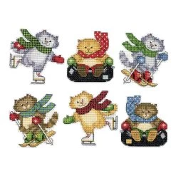 Design Works Winter Fun Cats Ornaments Counted Cross-Stitch Kit
