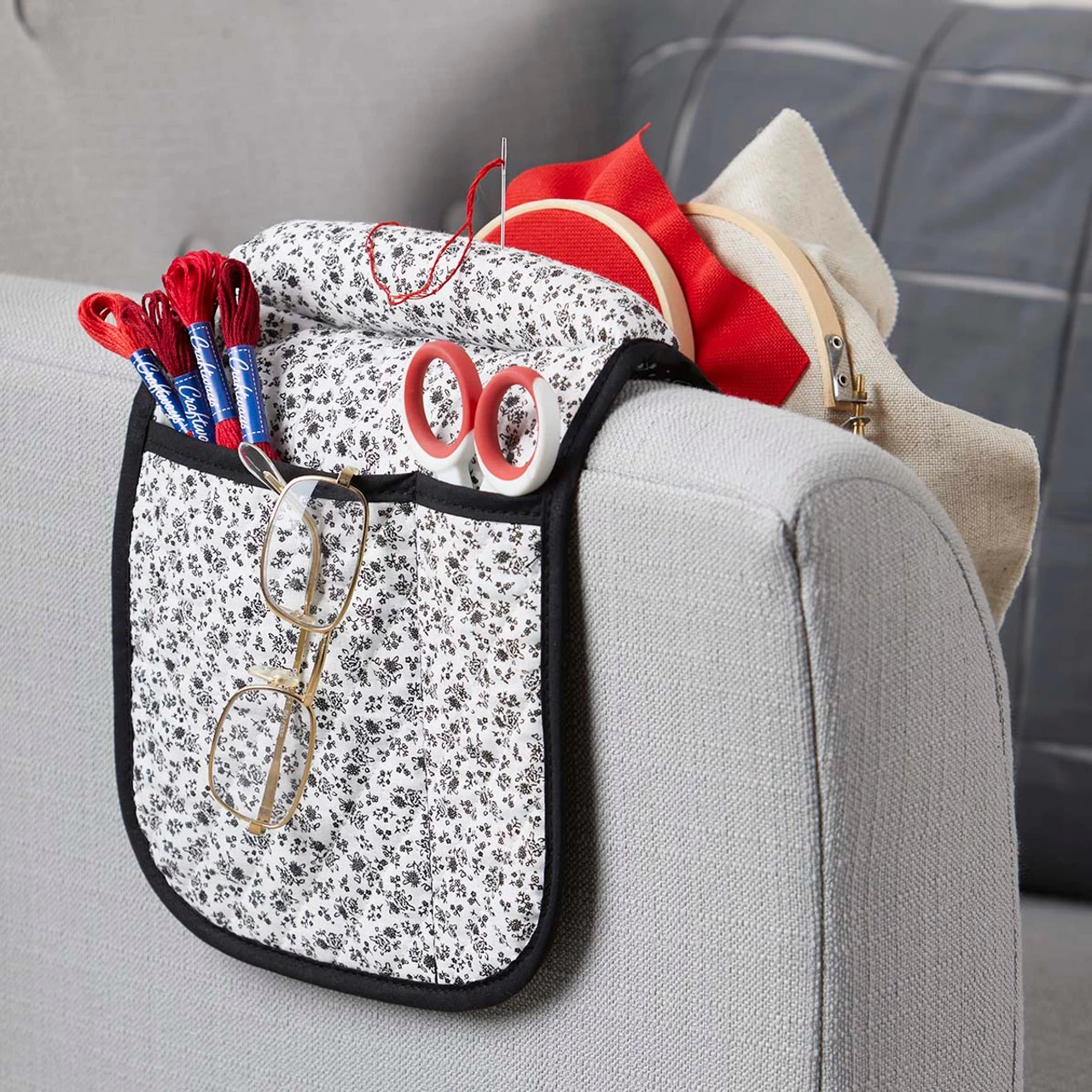 Quilted Armchair Organizer - Vintage Accessory - Image 2